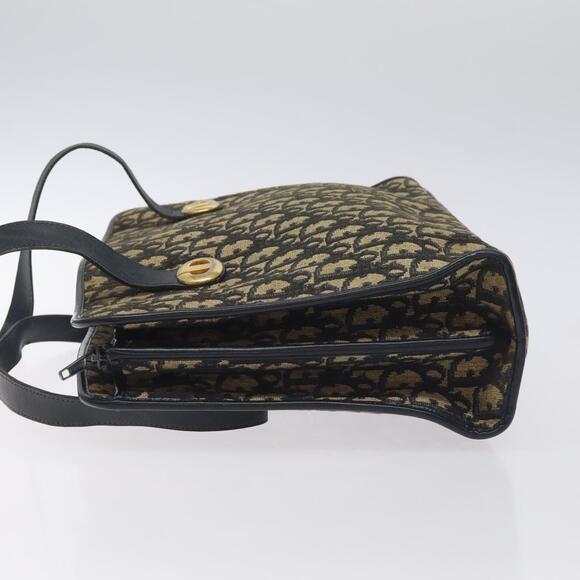 DIOR Trotter Canvas Hand Bag Navy Gold - Picture 5 of 12